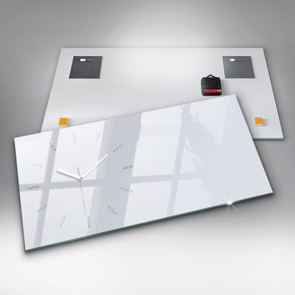 Glass wall clock rectangular Color dark white
