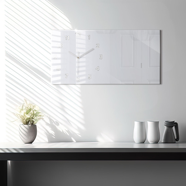 Glass wall clock rectangular Color dark white