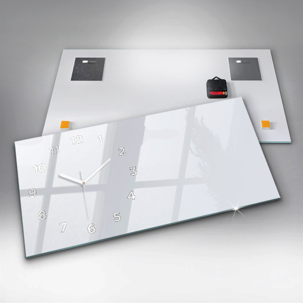 Glass wall clock rectangular Color dark white