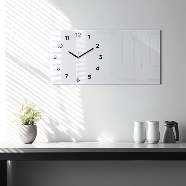 Glass wall clock rectangular Color dark white