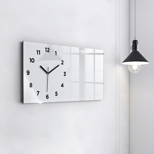 Glass wall clock rectangular Color dark white