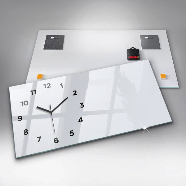 Glass wall clock rectangular Color dark white