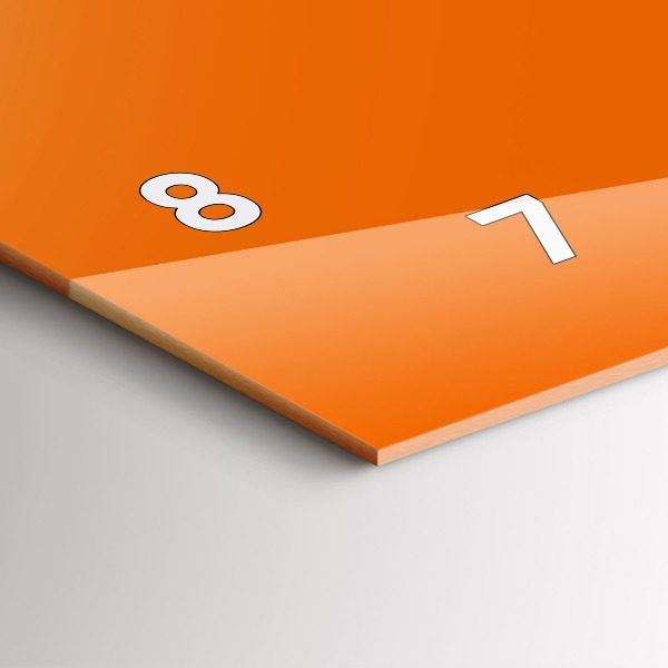 Glass wall clock rectangular Orange color
