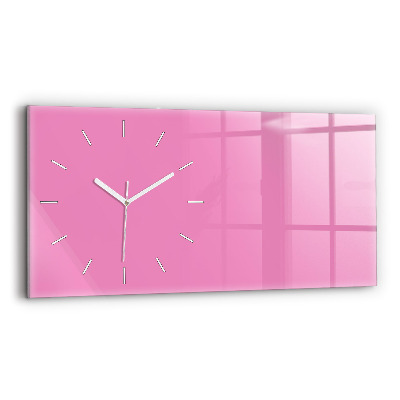Glass wall clock rectangular Color pink