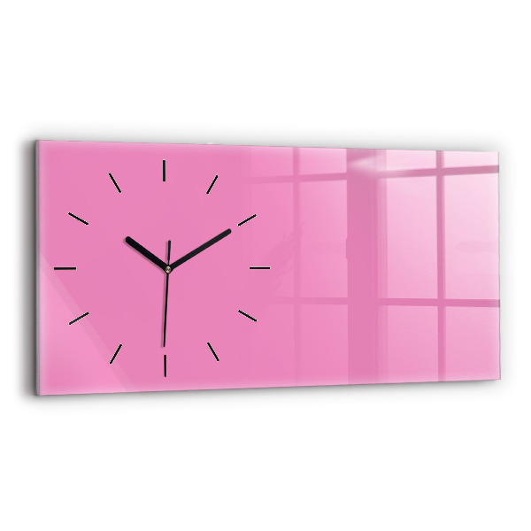 Glass wall clock rectangular Color pink