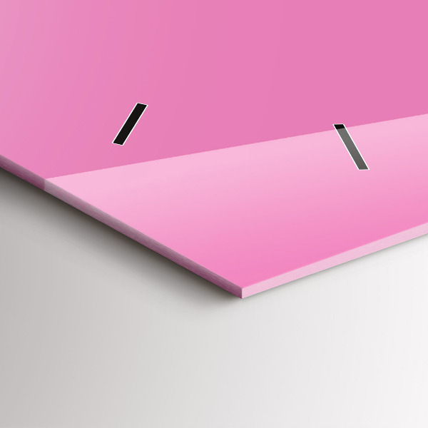 Glass wall clock rectangular Color pink