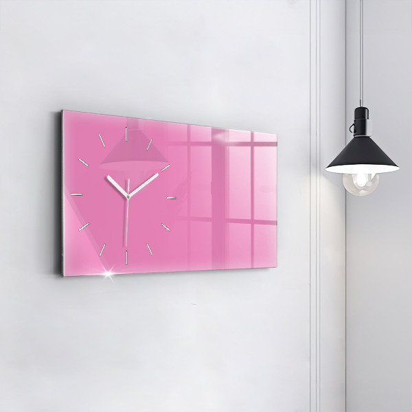 Glass wall clock rectangular Color pink