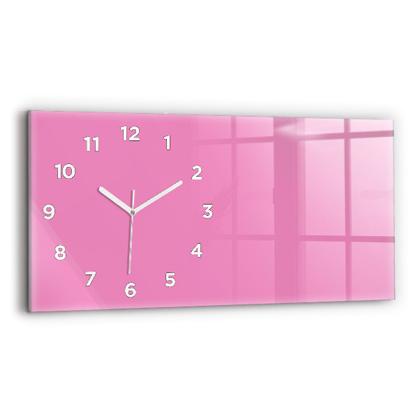Glass wall clock rectangular Color pink