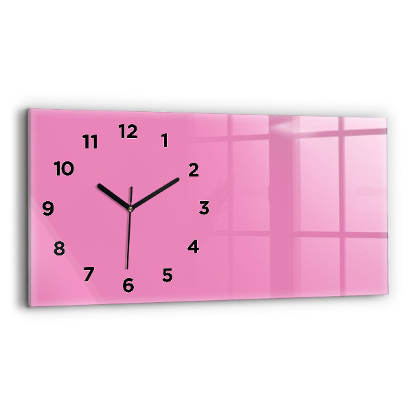 Glass wall clock rectangular Color pink