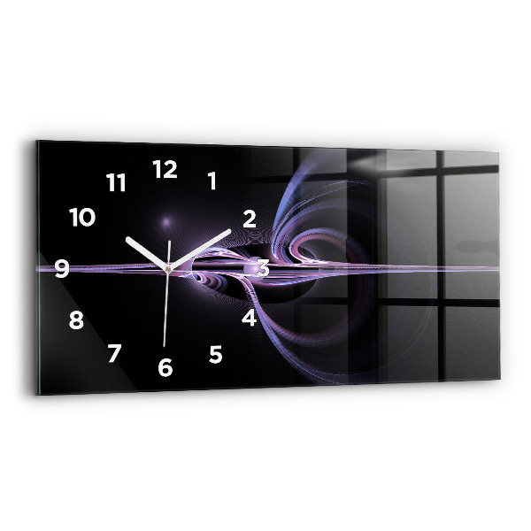 Glass wall clock rectangular Purple abstraction