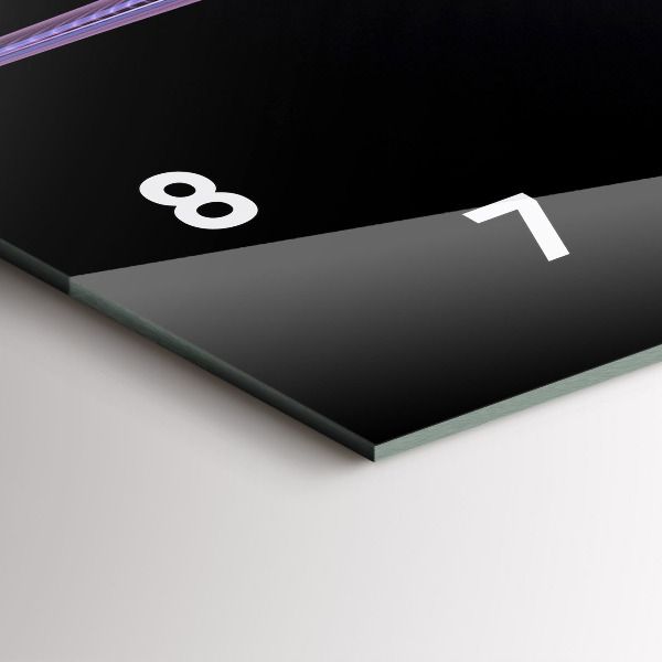 Glass wall clock rectangular Purple abstraction