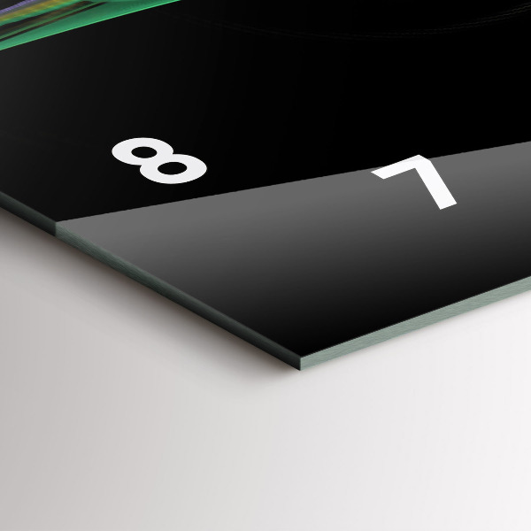 Glass wall clock rectangular Green abstraction