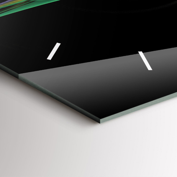 Glass wall clock rectangular Green abstraction