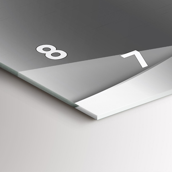 Glass wall clock rectangular Silver lines