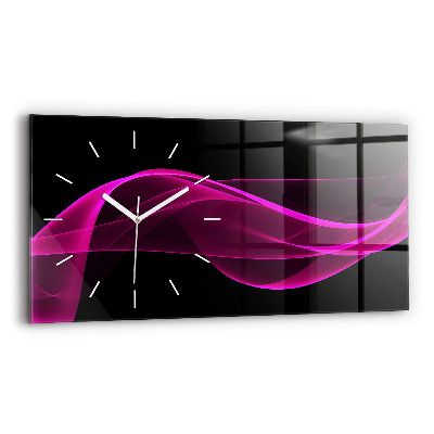 Glass wall clock rectangular Pink abstraction
