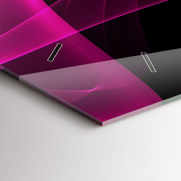 Glass wall clock rectangular Pink abstraction