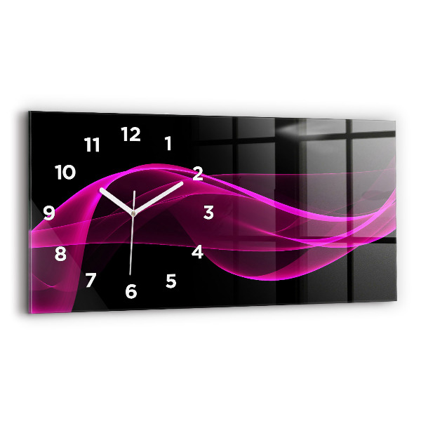 Glass wall clock rectangular Pink abstraction