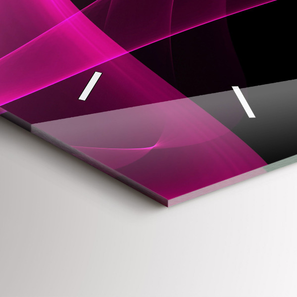 Glass wall clock rectangular Pink abstraction