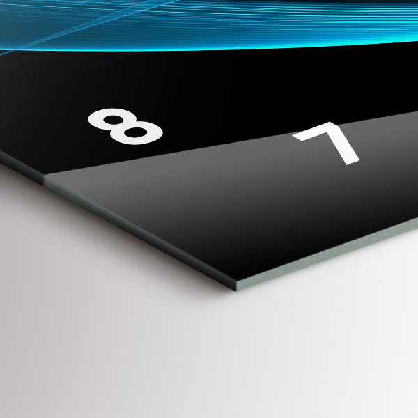 Glass wall clock rectangular Blue abstraction