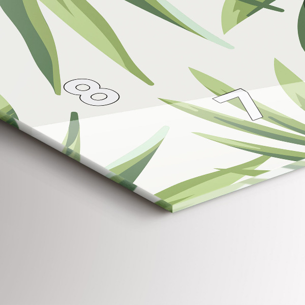 Glass wall clock rectangular Tropical pattern
