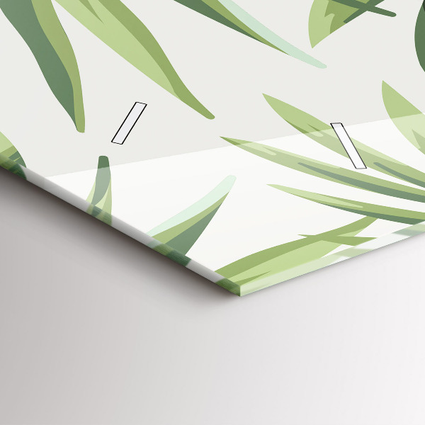 Glass wall clock rectangular Tropical pattern