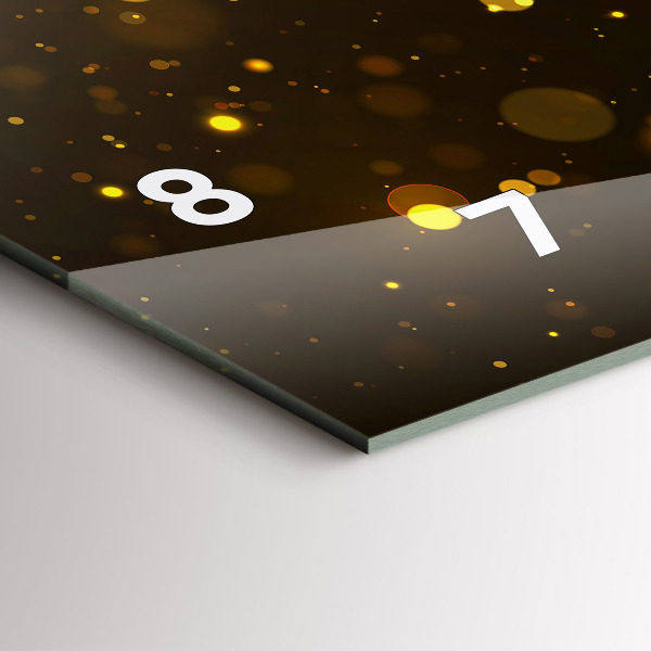 Glass wall clock rectangular Gold dust