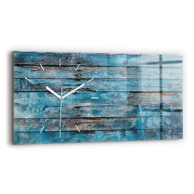 Glass wall clock rectangular Blue boards