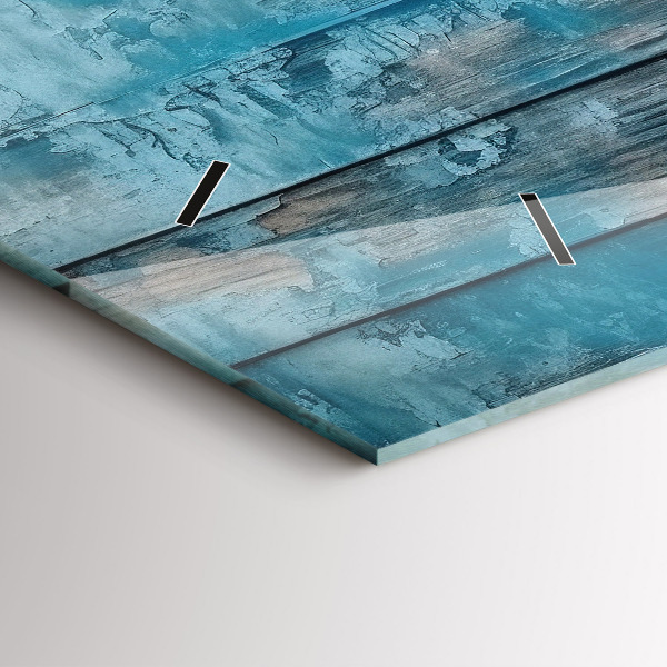 Glass wall clock rectangular Blue boards