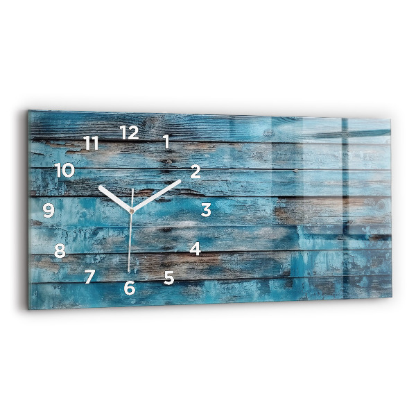 Glass wall clock rectangular Blue boards