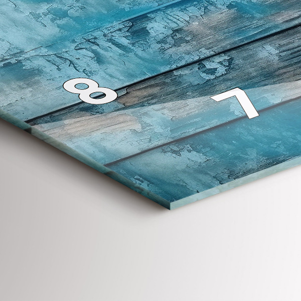 Glass wall clock rectangular Blue boards