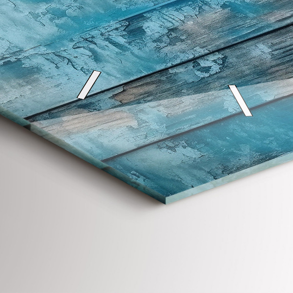 Glass wall clock rectangular Blue boards