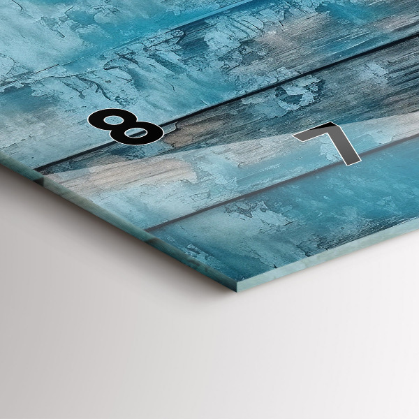 Glass wall clock rectangular Blue boards