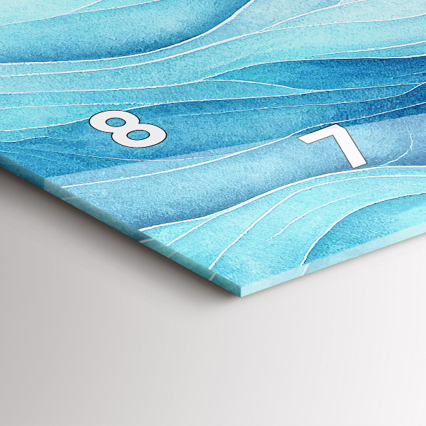 Glass wall clock rectangular Blue clouds