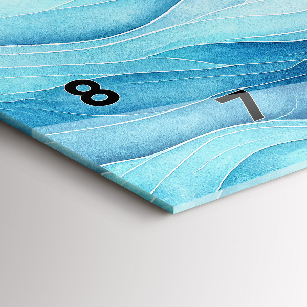 Glass wall clock rectangular Blue clouds