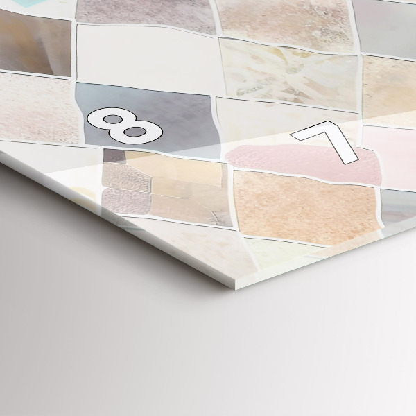 Glass wall clock rectangular Colored tiles