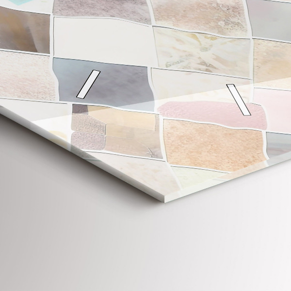 Glass wall clock rectangular Colored tiles