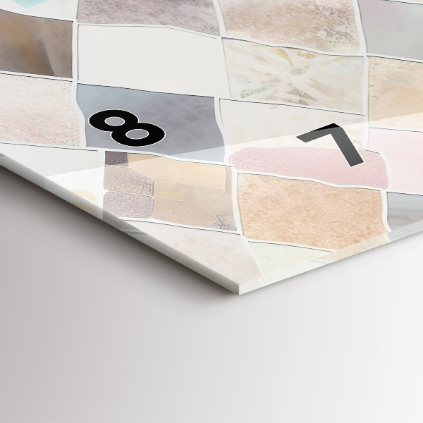 Glass wall clock rectangular Colored tiles