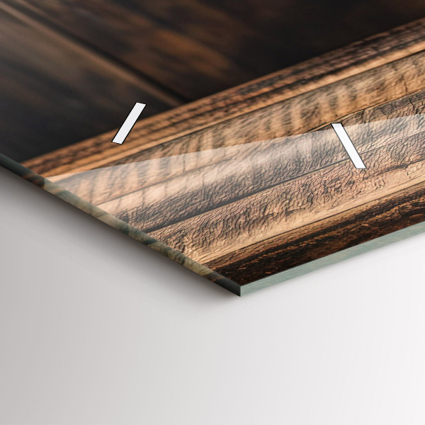 Glass wall clock rectangular A cup of coffee