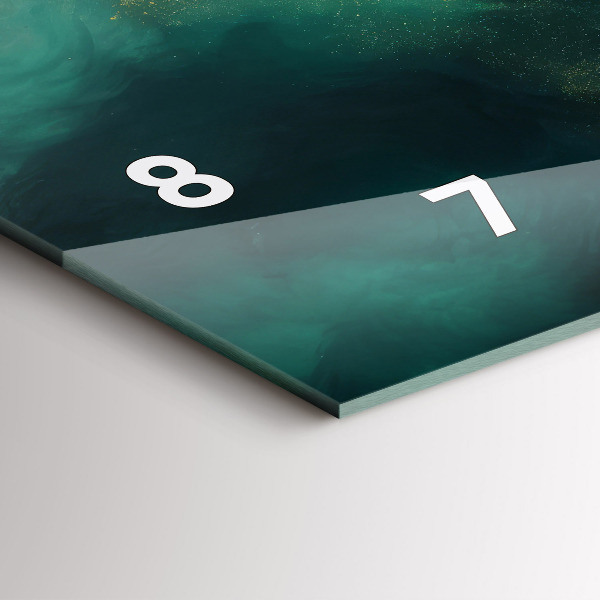 Glass wall clock rectangular Green marble