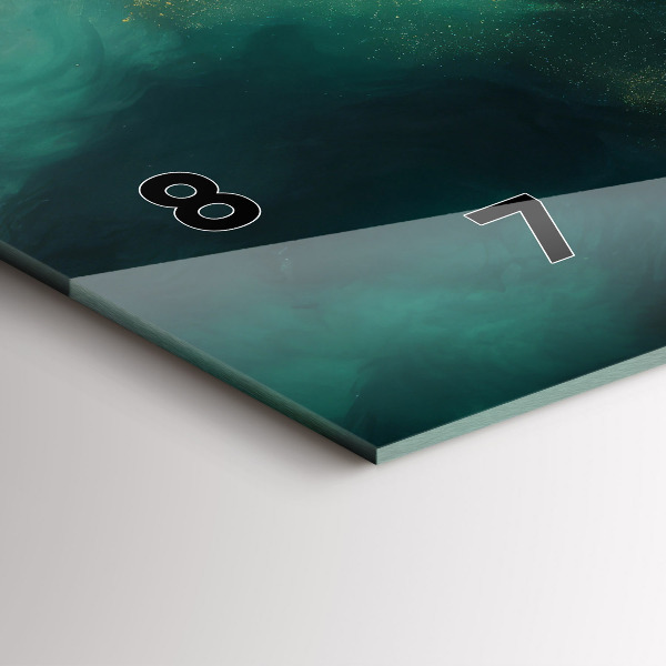 Glass wall clock rectangular Green marble