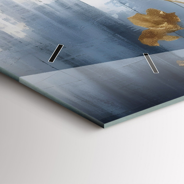 Glass wall clock rectangular Abstract flowers