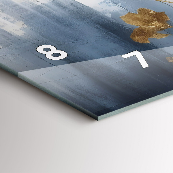 Glass wall clock rectangular Abstract flowers