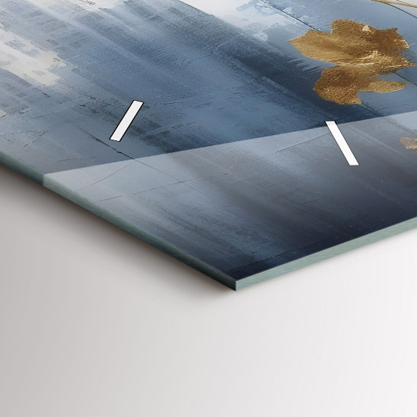 Glass wall clock rectangular Abstract flowers