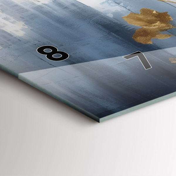 Glass wall clock rectangular Abstract flowers