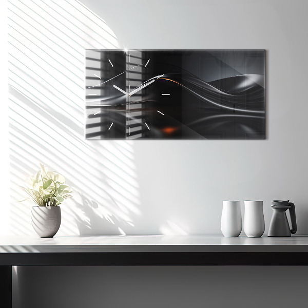 Glass wall clock rectangular Abstraction