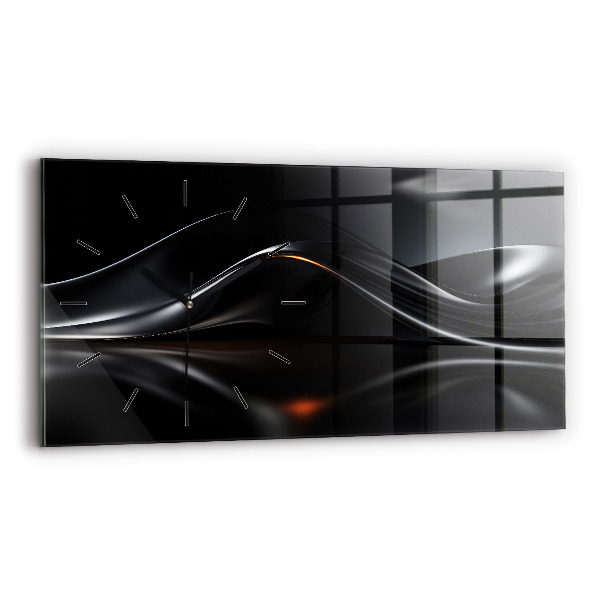 Glass wall clock rectangular Abstraction