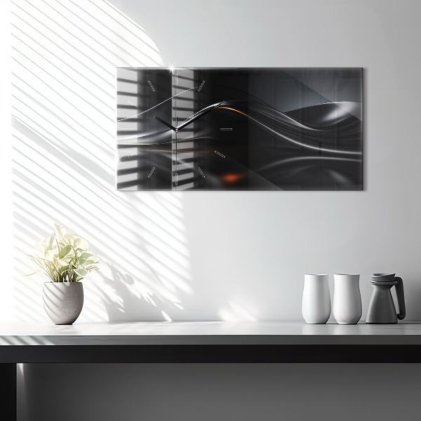 Glass wall clock rectangular Abstraction