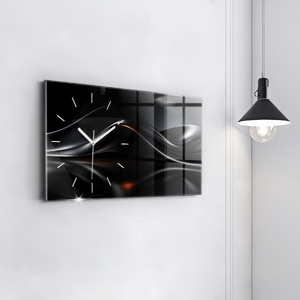 Glass wall clock rectangular Abstraction