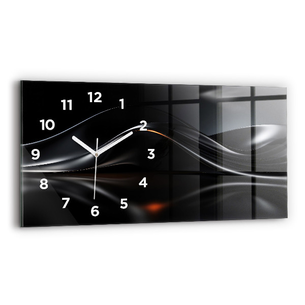 Glass wall clock rectangular Abstraction