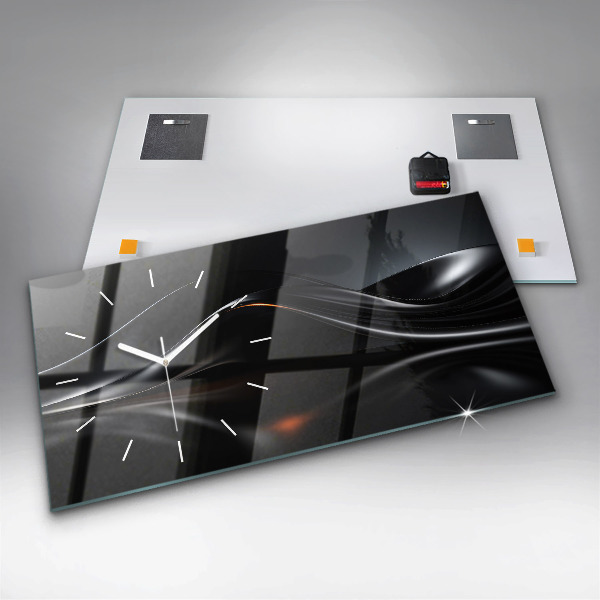 Glass wall clock rectangular Abstraction